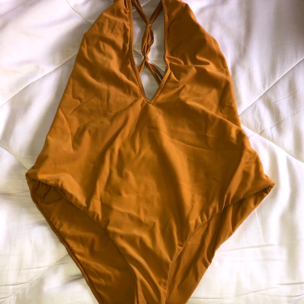 Mustard colored one piece
